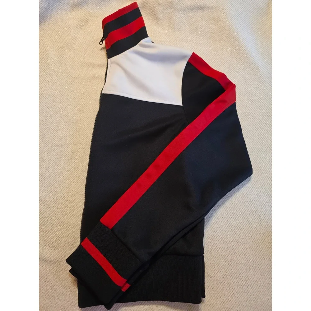 Wild Fable Mens Track Jacket Black Red White Colorblock Full Zip XS Sporty Retro